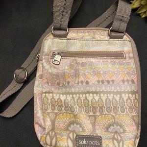 Sakroots-One World Pastel Purse, Grey‎ Strap